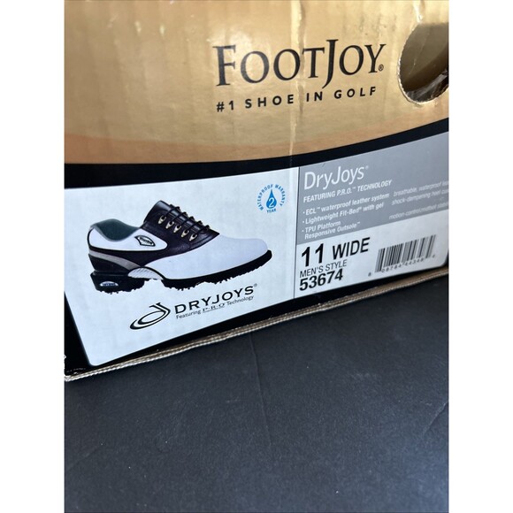 NEW Footjoy Classics Dry Premiere SZ11 Mens Golf Shoes 53674 WH/BLK Ostrich 11 W main image 9